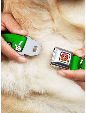 Looney Tunes Marvin The Martian Expressions Green Seatbelt Buckle Dog Collar, , hi-res