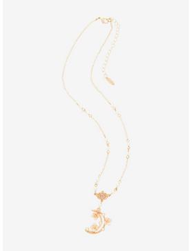 Sailor Moon Floral Moon Pendant Necklace - BoxLunch Exclusive, , hi-res