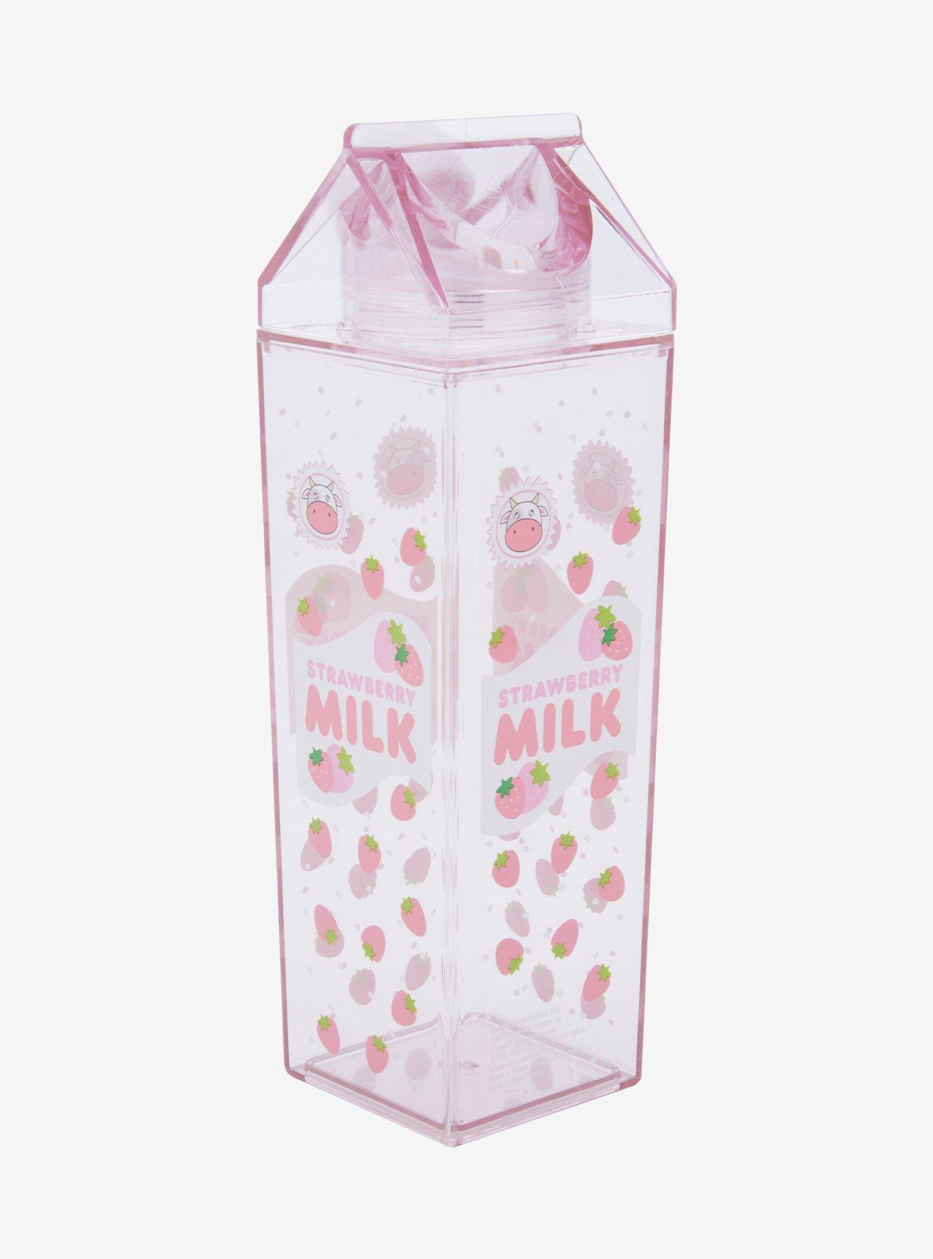 Strawberry Cow Milk Carton Water Bottle, , alternate