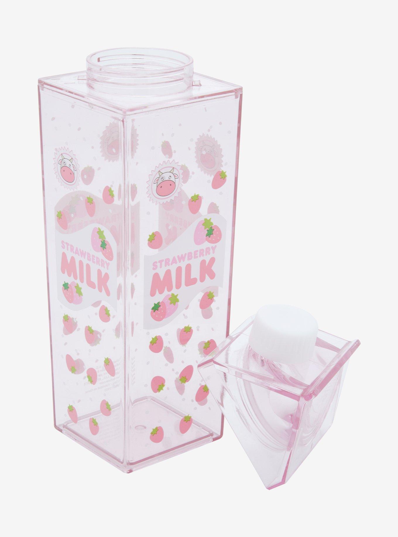 Strawberry Cow Milk Carton Water Bottle