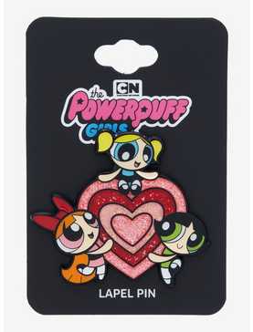 The Powerpuff Girls Glitter Heart Enamel Pin - BoxLunch Exclusive, , hi-res