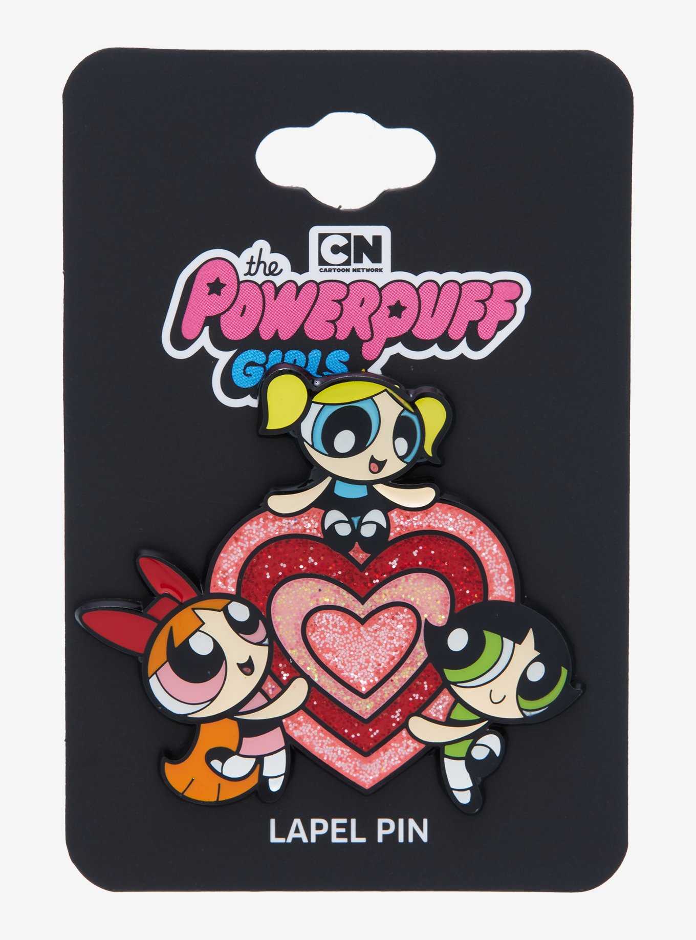 The Powerpuff Girls Glitter Heart Enamel Pin - BoxLunch Exclusive, , hi-res