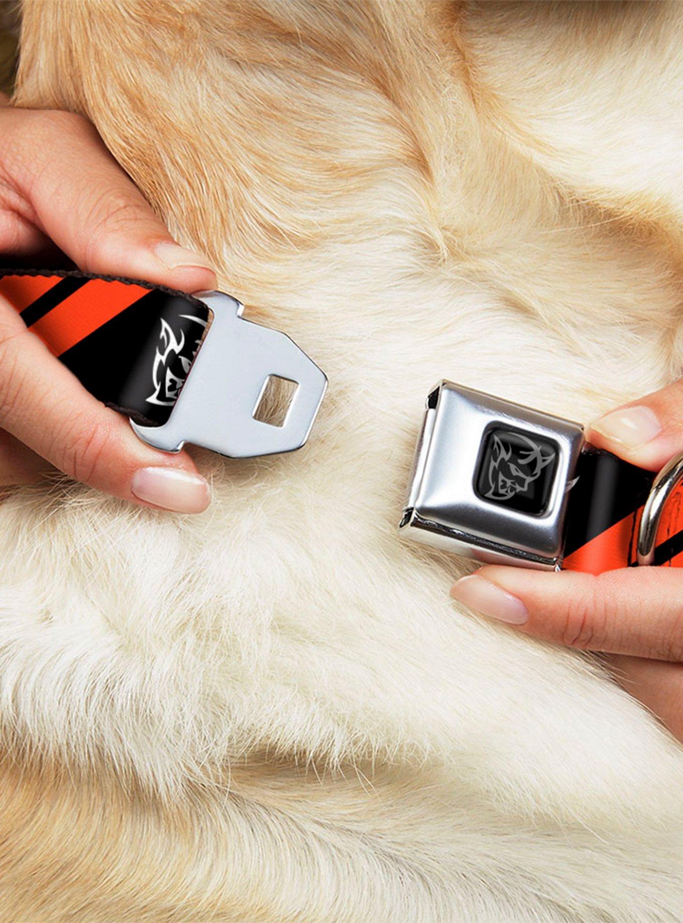 Dodge Stripes Demon Icon Seatbelt Buckle Dog Collar, , hi-res