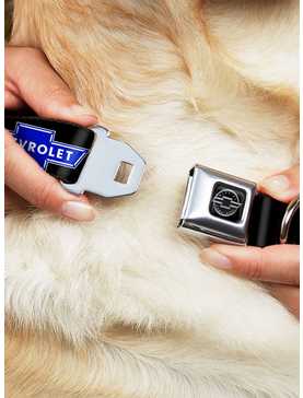 Chevy Bowtie Logo Repeat Seatbelt Buckle Dog Collar, , hi-res