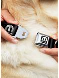 Mopar Logo Repeat Black Silver Gradient Seatbelt Buckle Dog Collar, BLACK, alternate