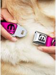 Mopar Logo Repeat Hot Pink Black Seatbelt Buckle Dog Collar, PINK, alternate