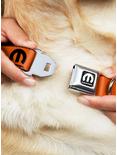 Mopar Logo Repeat Orange Black Seatbelt Buckle Dog Collar, ORANGE, alternate