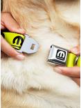 Mopar Logo Repeat Yellow Black Seatbelt Buckle Dog Collar, MULTICOLOR, alternate