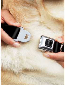 Pontiac Black Silver Logo Repeat Seatbelt Buckle Dog Collar, , hi-res