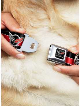 Corvette C5 Logo Stripe Seatbelt Buckle Dog Collar, , hi-res