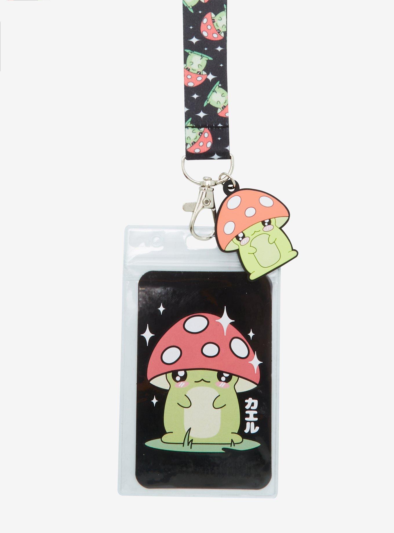 Kawaii Mushroom Frog Lanyard, , alternate
