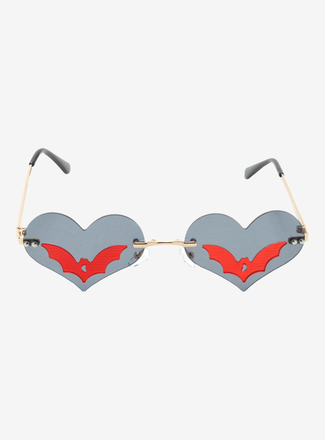 Red Bat Heart Sunglasses, , alternate