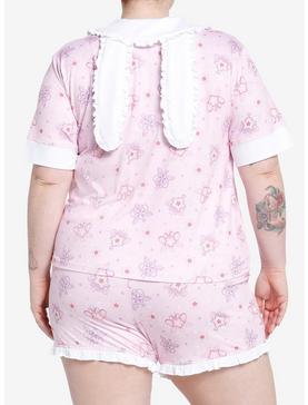 Kawaii Sakura Bunny Ears Girls Button-Up Lounge Top Plus Size, , hi-res