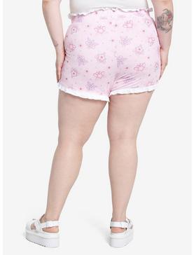 Kawaii Sakura Ruffle Lounge Shorts Plus Size, , hi-res