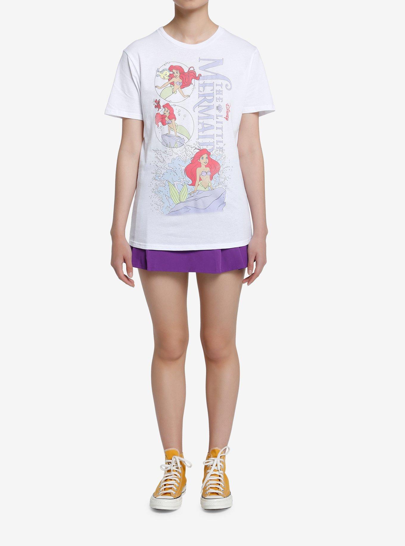 Disney The Little Mermaid Ariel Collage Boyfriend Fit Girls T-Shirt, MULTI, alternate