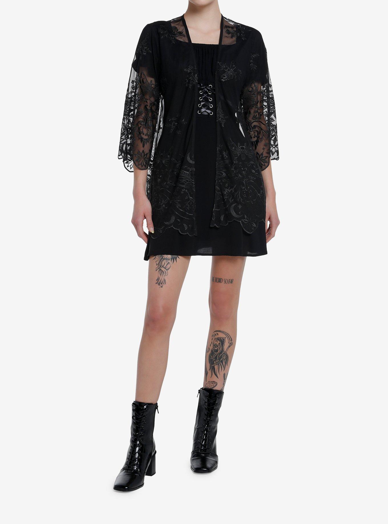 Cosmic Aura Death Moth Mesh Girls Short Duster, , hi-res