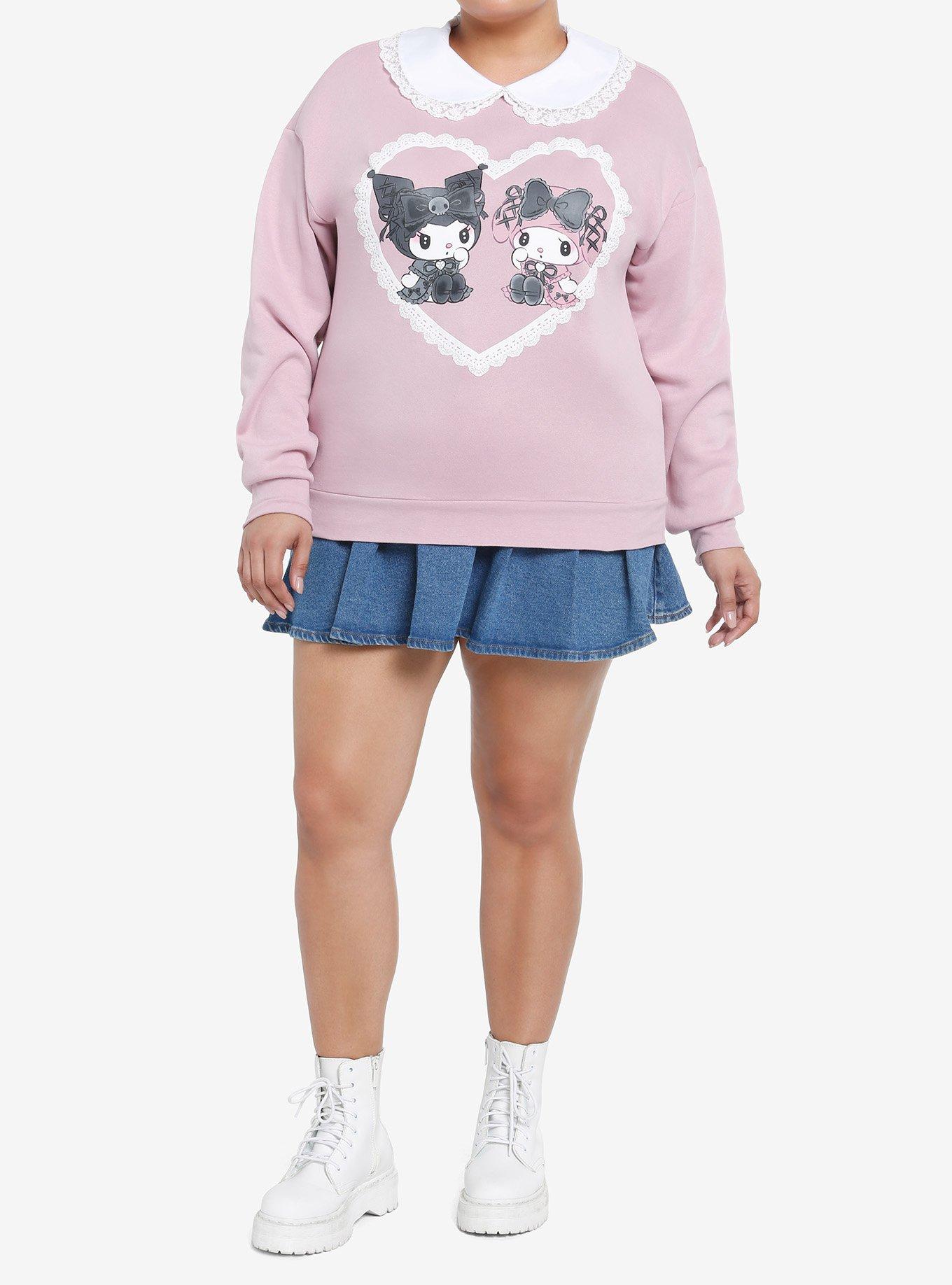 My Melody & Kuromi Lolita Lace Girls Sweatshirt Plus Size, , hi-res