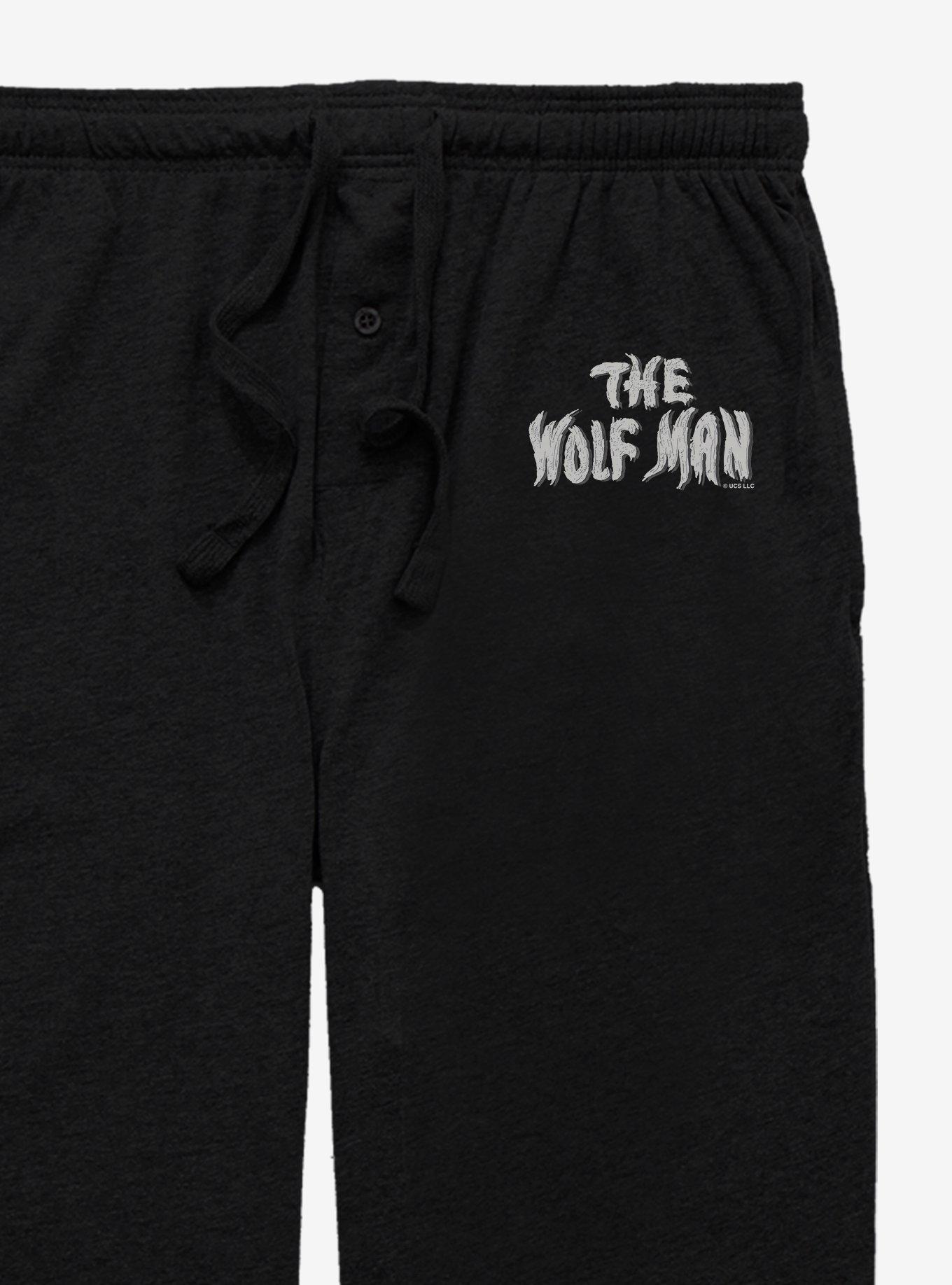 Universal Monsters The Wolf Man Movie Logo Sleep Pants, BLACK, alternate