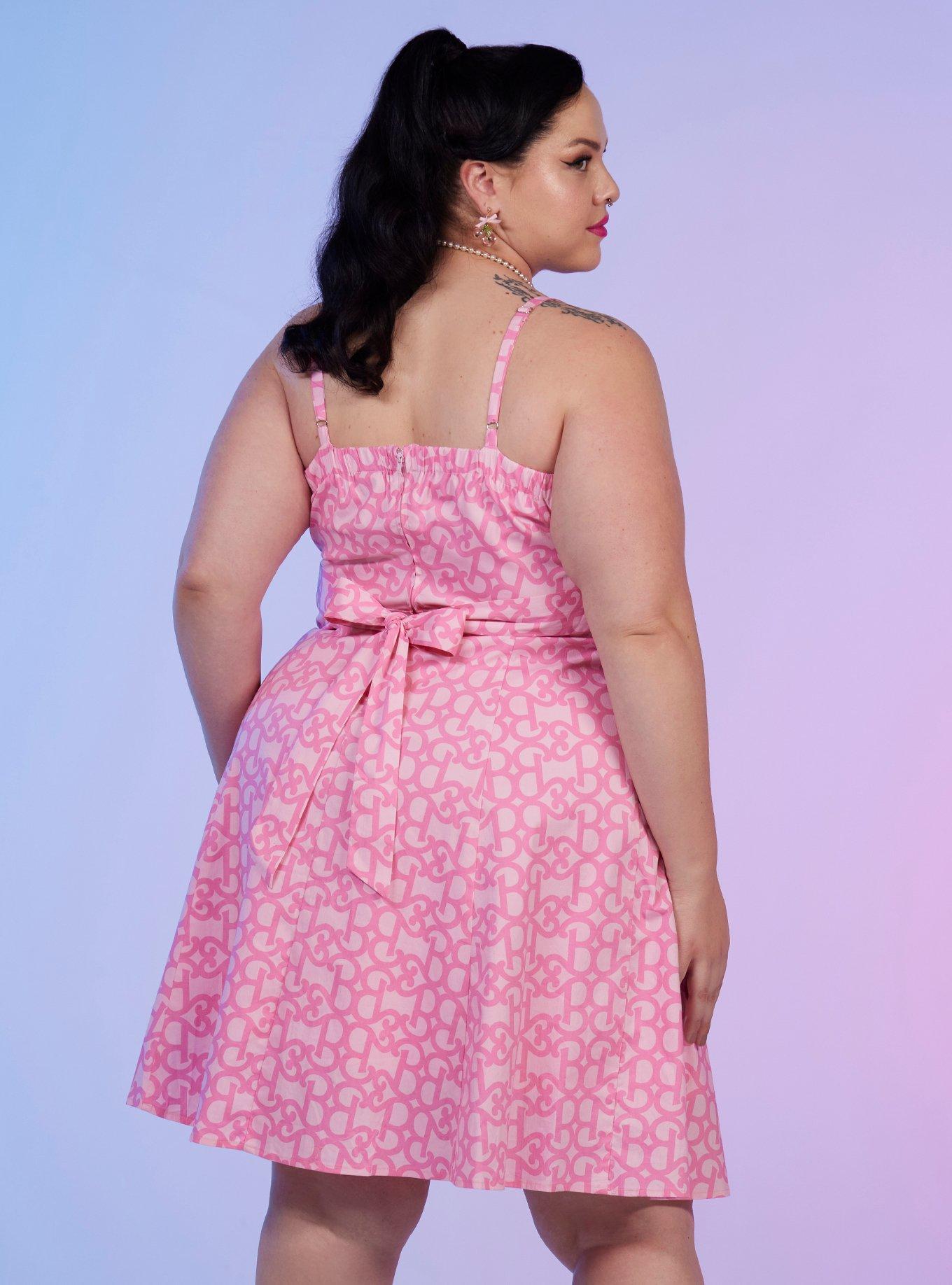Barbie Heart Retro Sweetheart Dress Plus Size, WHITE, alternate