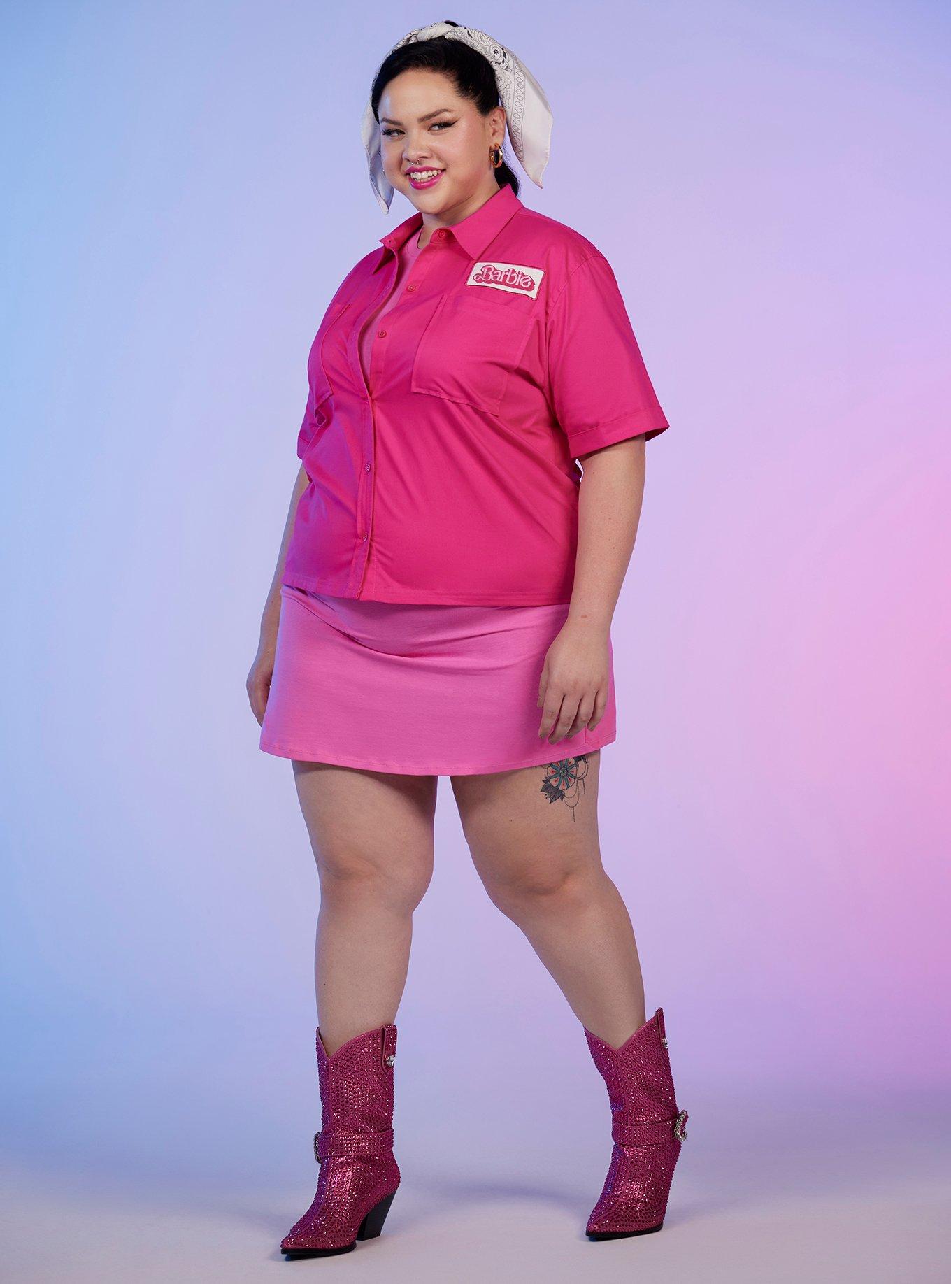 Barbie Work Girls Skimmer Woven Button-Up Plus Size, , hi-res