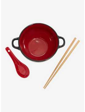 Naruto Shippuden Wax Resist Akatsukui Clouds Ramen Bowl with Chopsticks and Spoon, , hi-res