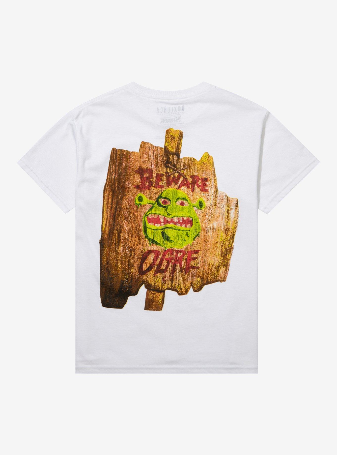 Shrek Beware of Ogre Sign Youth T-Shirt - BoxLunch Exclusive, OFF WHITE, alternate