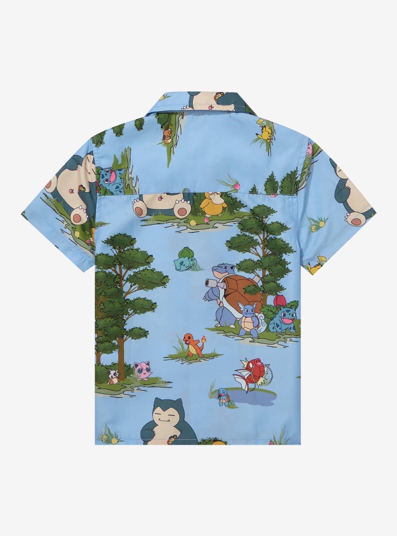 OppoSuits Pok&eacute;mon Forest Woven Toddler Button-Up - BoxLunch Exclusive, SKY BLUE, alternate