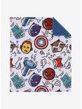 Marvel Doodle Icons Allover Print Baby Blanket - BoxLunch Exclusive, , alternate