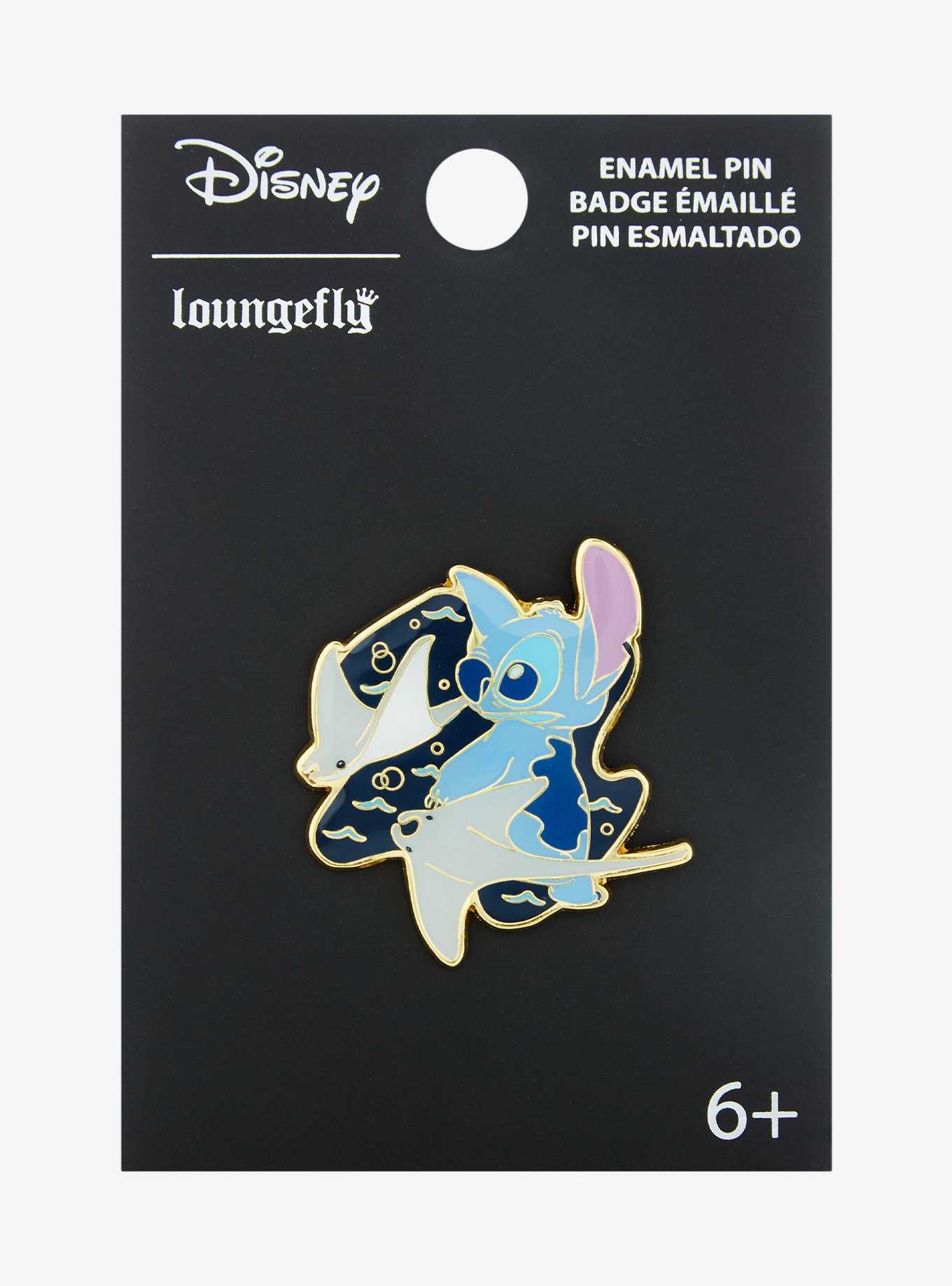 Loungefly Disney Lilo & Stitch Manta Rays & Stitch Enamel Pin - BoxLunch Exclusive, , hi-res
