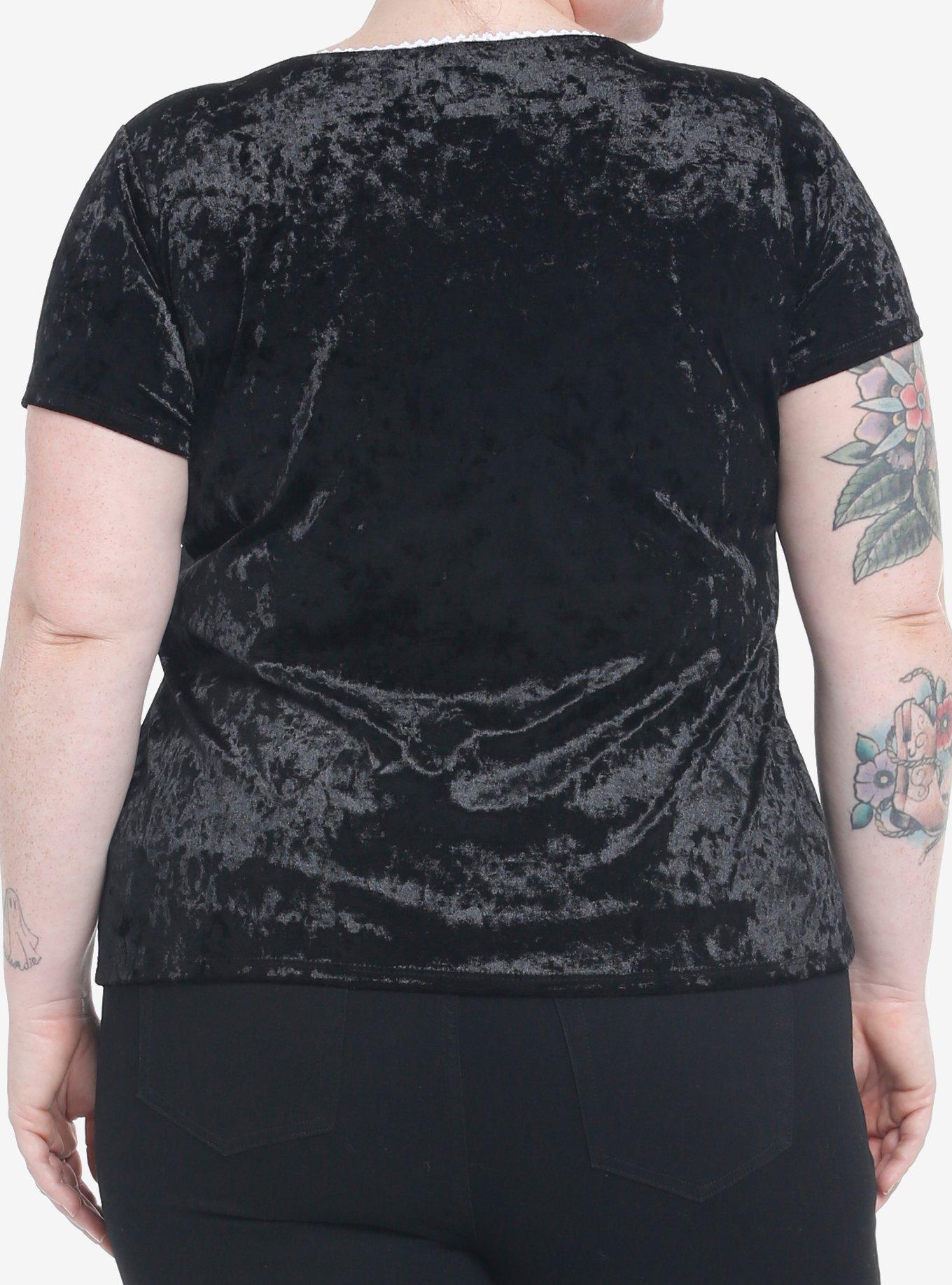 Black Velvet Girls Top Plus Size