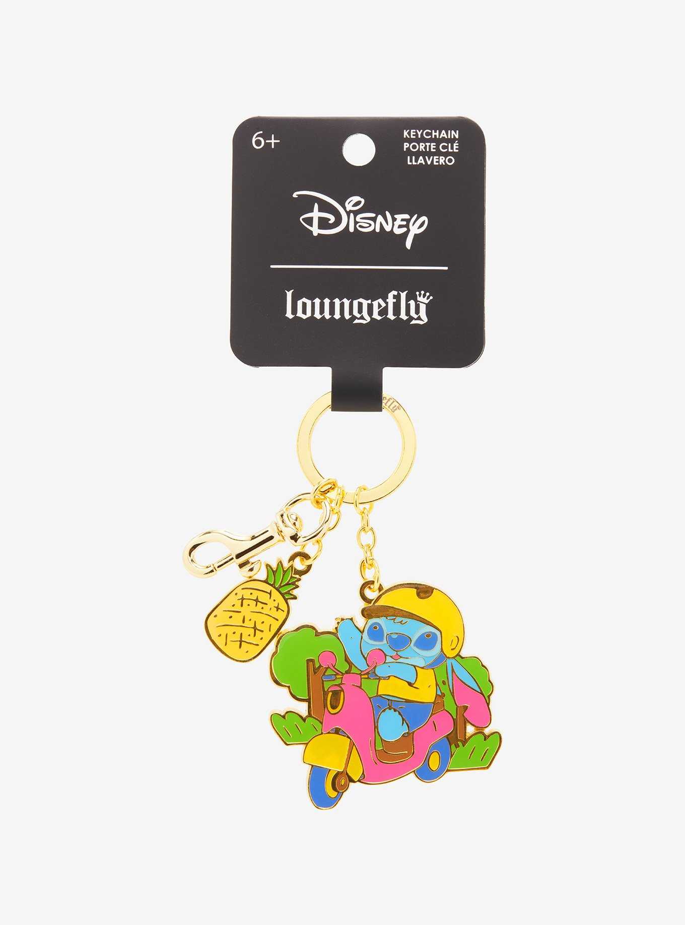 Loungefly Disney Lilo & Stitch Scooter Stitch Multi Charm Keychain - BoxLunch Exclusive, , hi-res