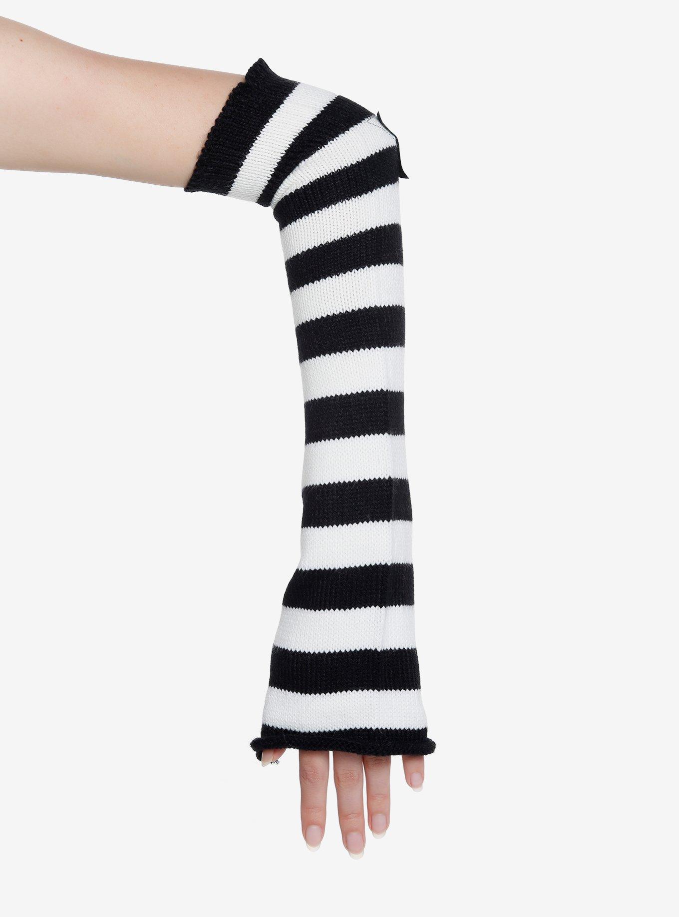 Black & White Stripe Star Arm Warmers, , alternate