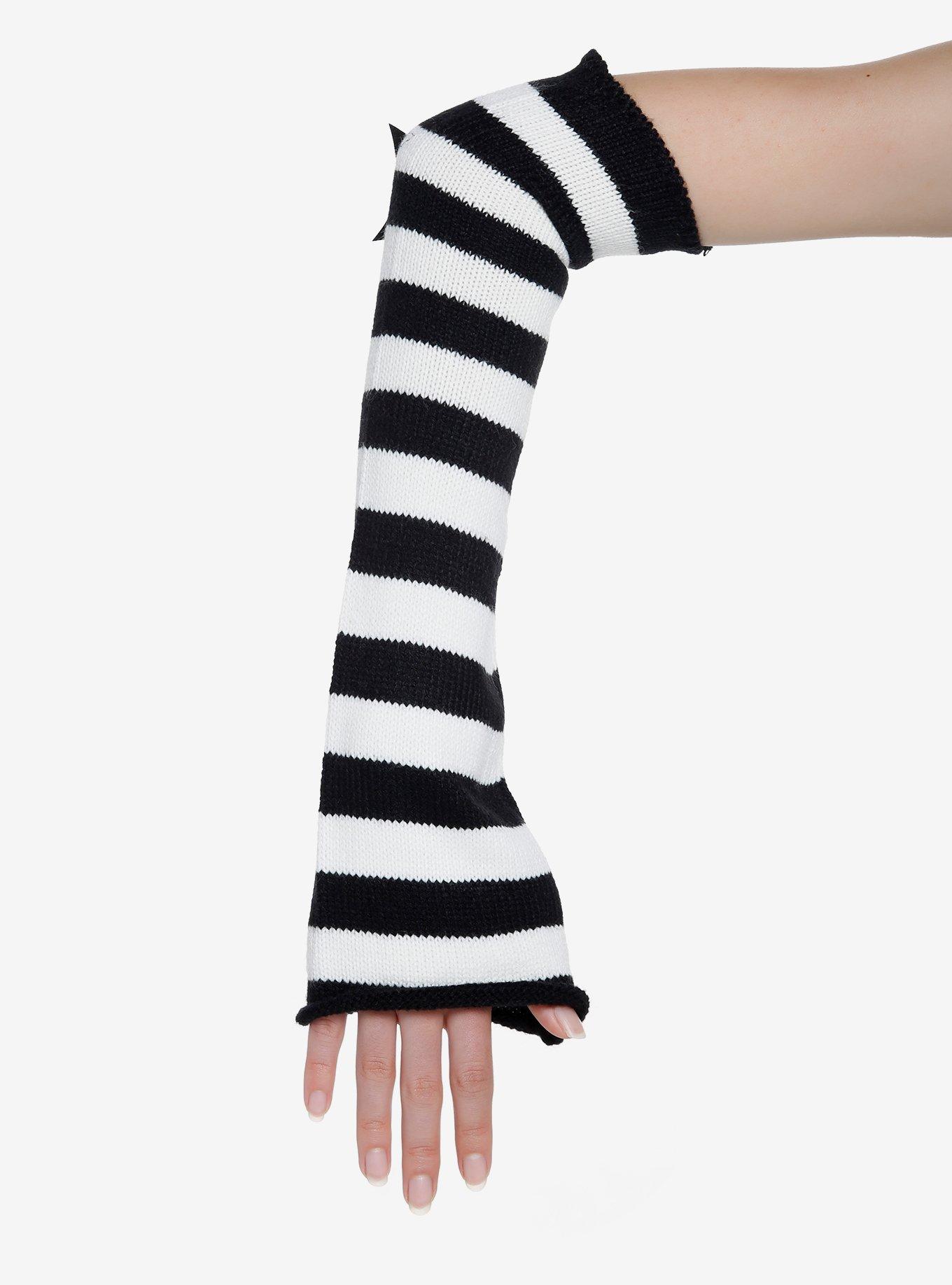 Black & White Stripe Star Arm Warmers, , alternate