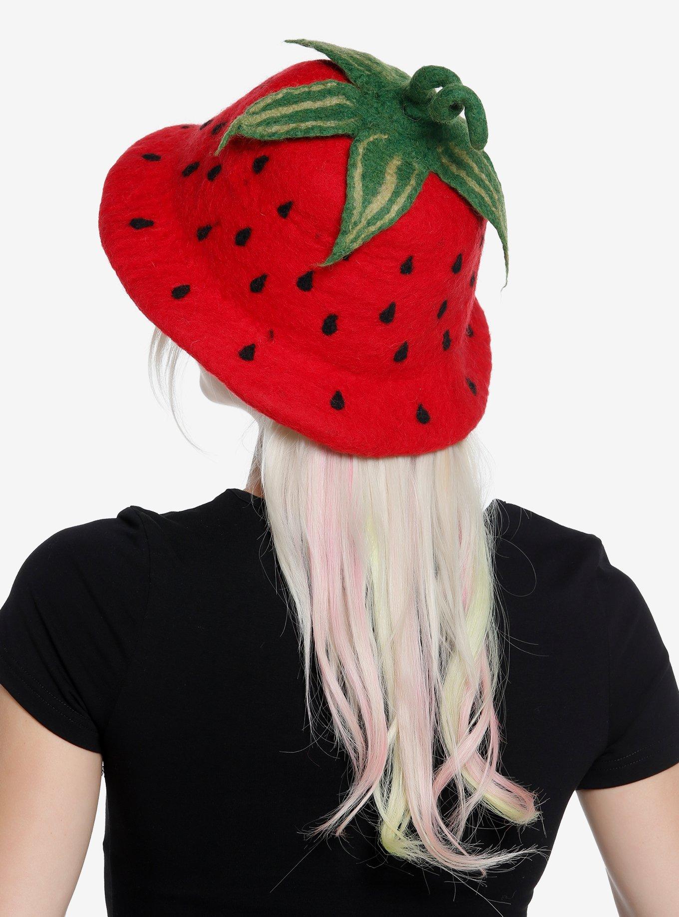 Strawberry Wool Bucket Hat, , alternate