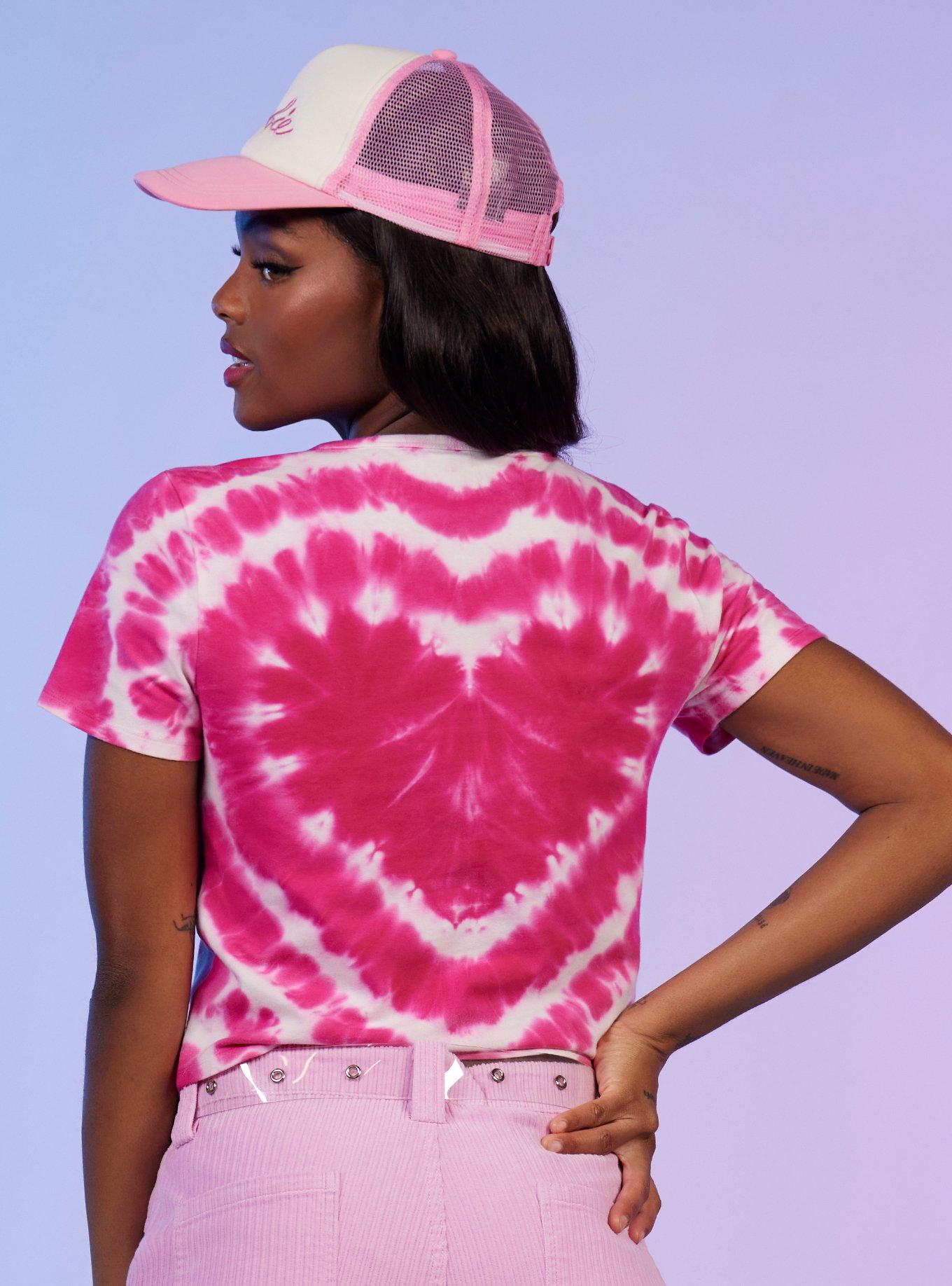 Barbie Logo Heart Tie-Dye Baby T-Shirt, PINK, alternate