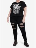 Thorn & Fable Skeleton Dark Story Girls Crop T-Shirt Plus Size, BLACK, alternate