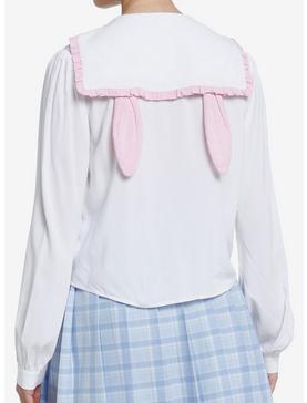 Sweet Society Bunny Sailor Collar Girls Long-Sleeve Woven Top, , hi-res