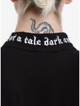 Thorn & Fable Dark Fairy Tale Mesh Girls Long-Sleeve Woven Button-Up, BLACK, alternate