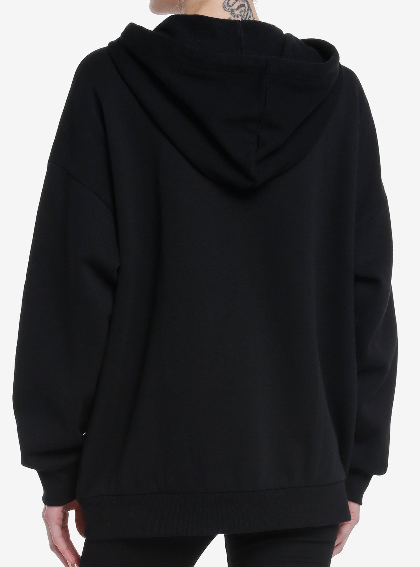 Thorn & Fable Skeleton Fairy Girls Oversized Hoodie, BLACK, alternate
