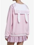 Sweet Society Pink Bunny Ear Sailor Collar Girls Sweatshirt, PINK, alternate
