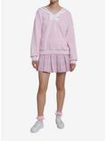 Sweet Society Pink Bunny Ear Sailor Collar Girls Sweatshirt, PINK, alternate