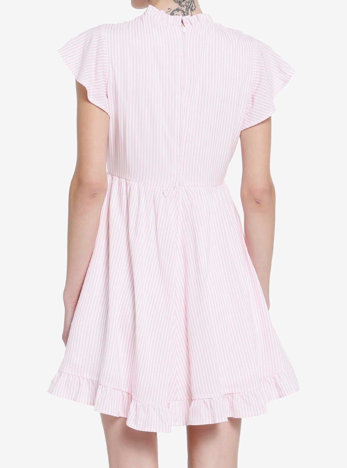 Sweet Society Pink Pinstripe Heart Ruffle Dress, STRIPE-PINK, alternate