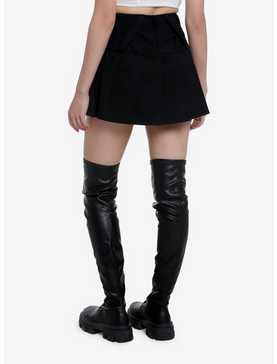 Social Collision Black Grommet Pleated Skirt, , hi-res