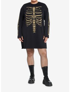 Social Collision Skeleton Bleach Girls T-Shirt Dress Plus Size, , hi-res