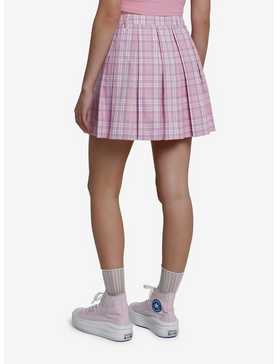 Sweet Society Pink & Lavender Plaid Pleated Skirt, , hi-res