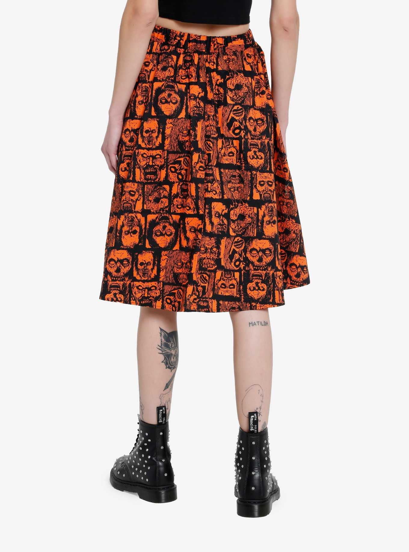Social Collision Zombie Grid Retro Skirt, , hi-res