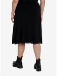 Cosmic Aura Black Lace Midi Skirt Plus Size, BLACK, alternate