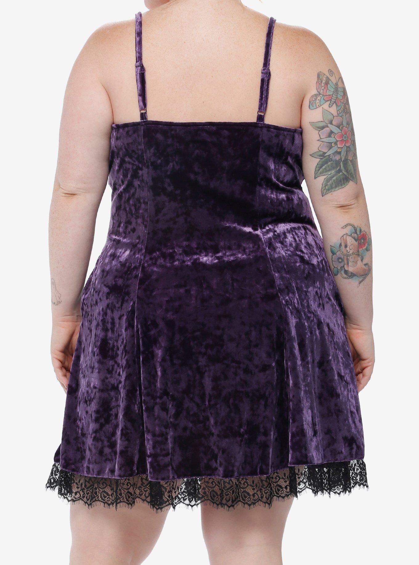 Cosmic Aura Purple Velvet Slip Dress Plus Size, BLACKBERRY CORDIAL, alternate