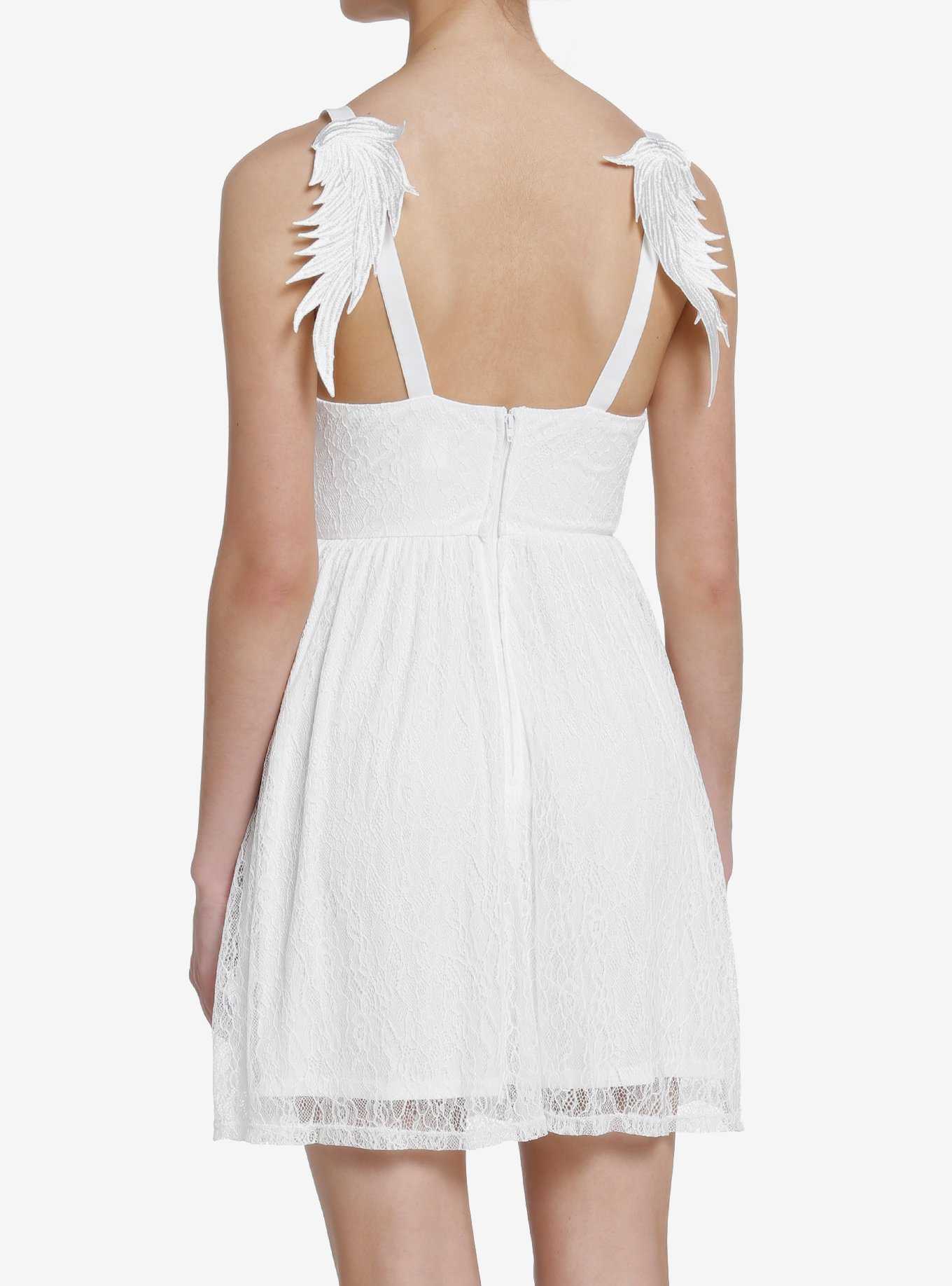 White Angel Wings Lace Cami Dress, , hi-res