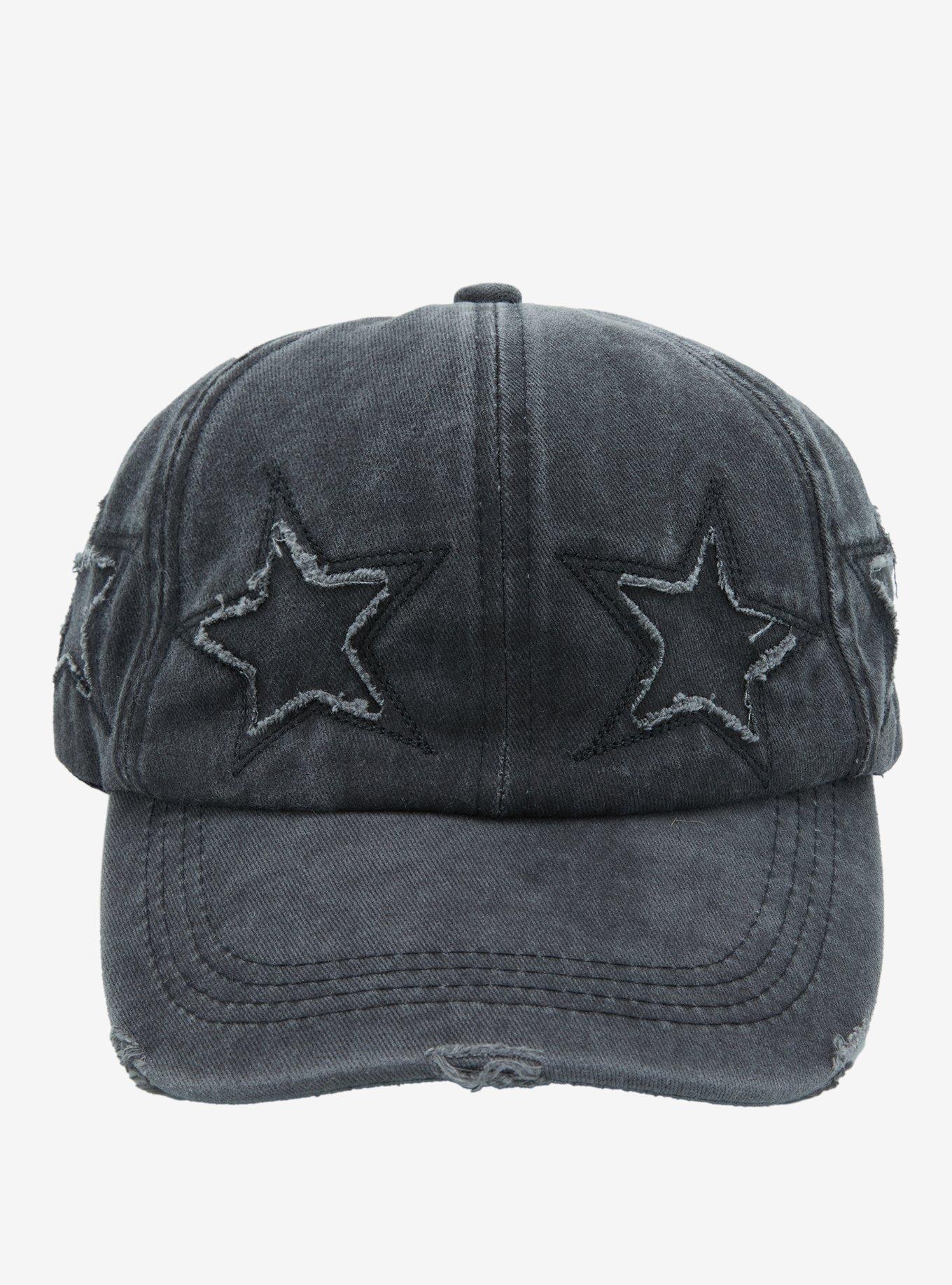 Grey Distressed Star Dad Cap, , alternate